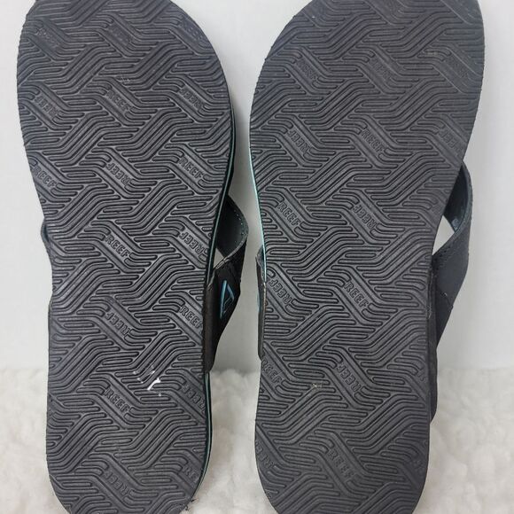Reef Mens Newport Mens Sandals Size 6 Prints Comfort Slip On Black Flip Flops - Picture 10 of 10
